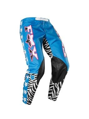 Fox Racing Heritage Edition Retro Zebra Motocross Pants Cyan Blue Pink Size 32